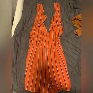Orange Tie Romper